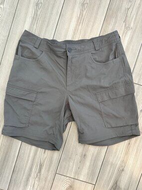 REI Co-op Convertible Hiking Shorts Gray Cargo Stretch Nylon Womens 12 Trail